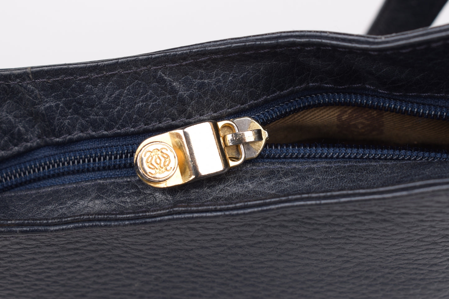 Vintage Loewe Navy Shoulder Bag 26x26cm V.Good 8/10