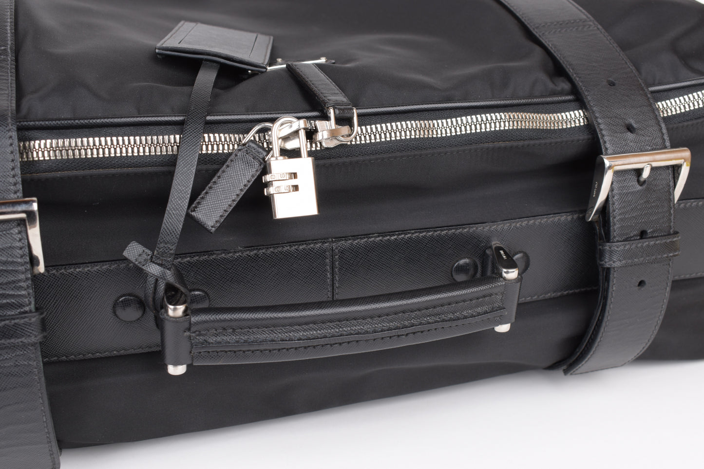 * Prada Large Re-Nylon and Saffiano leather suitcase 60x40x19cm Excellent 9/10
