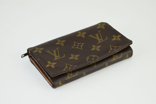 Louis Vuitton 80s (884 RA) Monogram Wallet 14cm x 8cm, Good 6/10