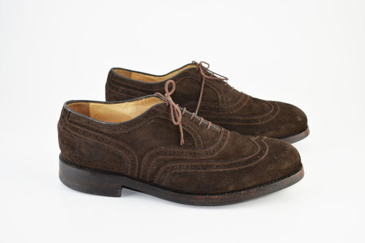 Ambiorix Brown Suede Oxford Brogues Men Shoes, Size EU 43.5, V.Good 7/10