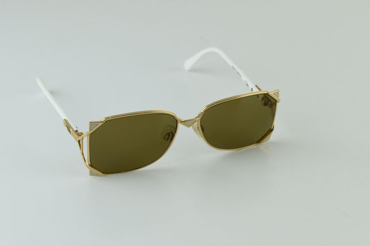 Cazal West Germany Model 236 Col. 97/08 Gold White Women Sunglasses 57-15, V.Good 8/10