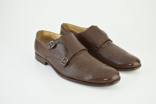 TOD’S ITALY Double Monk Strap Brown Leather Shoes Men Size EU 44, V.Good 7/10