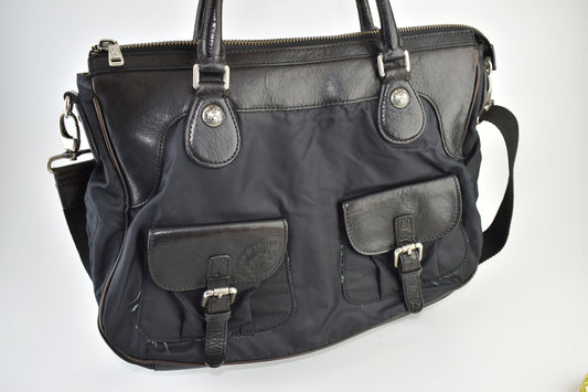 La Martina Saddlery Leather And Nylon Black Women Bag, Good 6/10