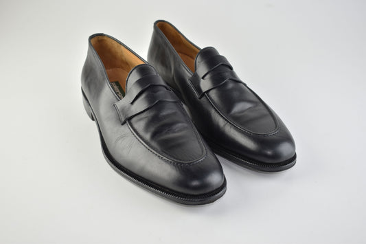 Pakerson Italy Hand made Black Leather Men Penny Loafer, Size EU 45, Excellent 10/10