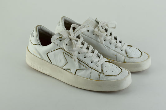 Golden Goose Stardan in total white Leather Women Sneakers, Size 38 (No Insole, خاصها فراش), V.Good 7/10