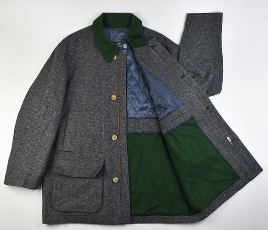 Poldi Leopold Prinz von Bayern Gray Virgin Wool Men Coat, Size EU 56, Excellent 10/10