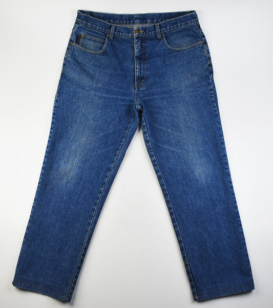 YSL Yves Saint Laurent Blue Denim Jeans Men Size 38 *Modified, V.Good 8/10