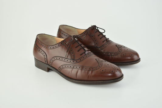 Salvatore Ferragamo Firenze Brown Oxford Brogue, Size EU 43.5, Men Shoes, V.Good 8/10