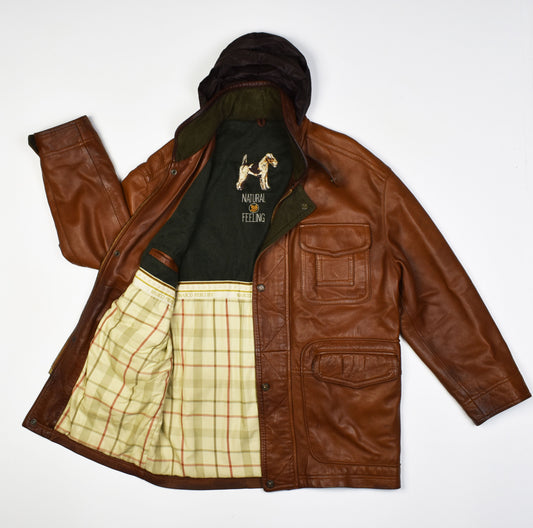 Marco Pierguidi Brown Leather Men Jacket Size EU 48, V.Good 8/10
