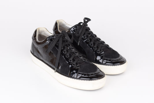 Louis Vuitton Damier Low 'Black Patent' Sneakers, Made in Italy, Size 40, V.Good 7/10