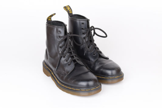 * Dr Martens 1460 Made in England, Black Leather Boots, Size EU 38, V.Good 7/10