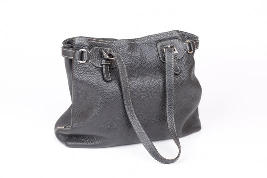 * Prada Black Leather Women Handbag, Made in Italy, 34x28cm, V.Good 7/10