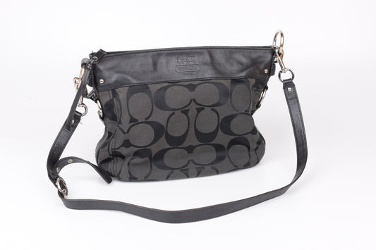 * Coach Signature Zoe Shoulder Bag F14708 Black/Gray, 29x24cm, V.Good 7/10