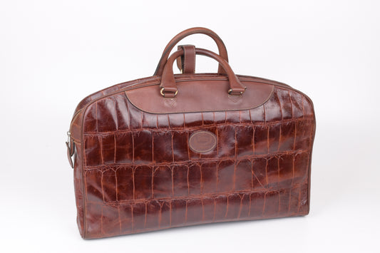 * Burberry Brown Leather Travel Bag, 47x30cm; Excellent 9/10