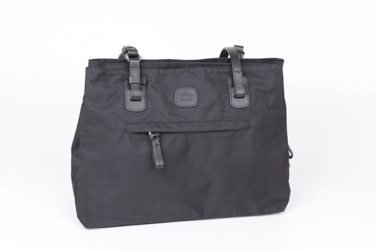 * Brics Nylon and Leather Three-Compartment Medium Shopping Bag black, 32x25cm, Excellent 10/10