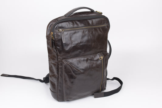 * FOSSIL Dark Brown Buckner Convertible Commuter Cognac, 30x40cm, V.Good 8/10