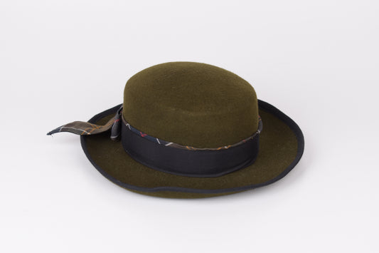 * Barbour Wool Felt Ladies Country Rural Sports Olive Hat, Size M, Excellent 9/10
