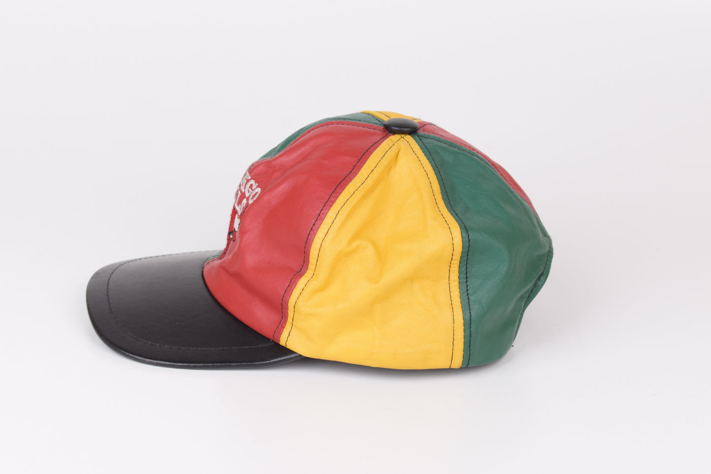 Vintage Chicago Bulls Leather SnapBack Hat Adidas Made In USA, V.Good 8/10