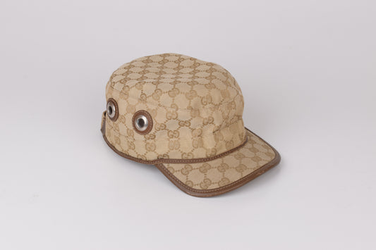 * Gucci Beige Guccissima Canvas Cap Size S, Excellent 9/10