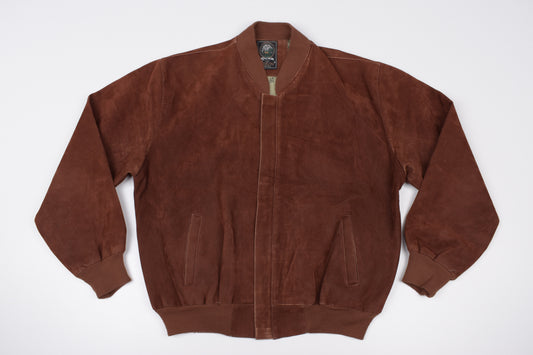 * Vintage Pervin Saint Laurent Brown Suede Leather Jacket Made in Italy, Size L, V.Good 8/10