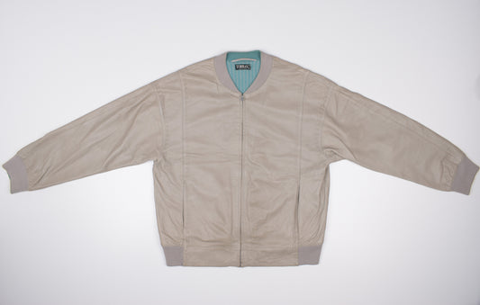 * Vintage Torras Cream Beige Men’s Leather Jacket, Size 54 XL, Good 6/10 *