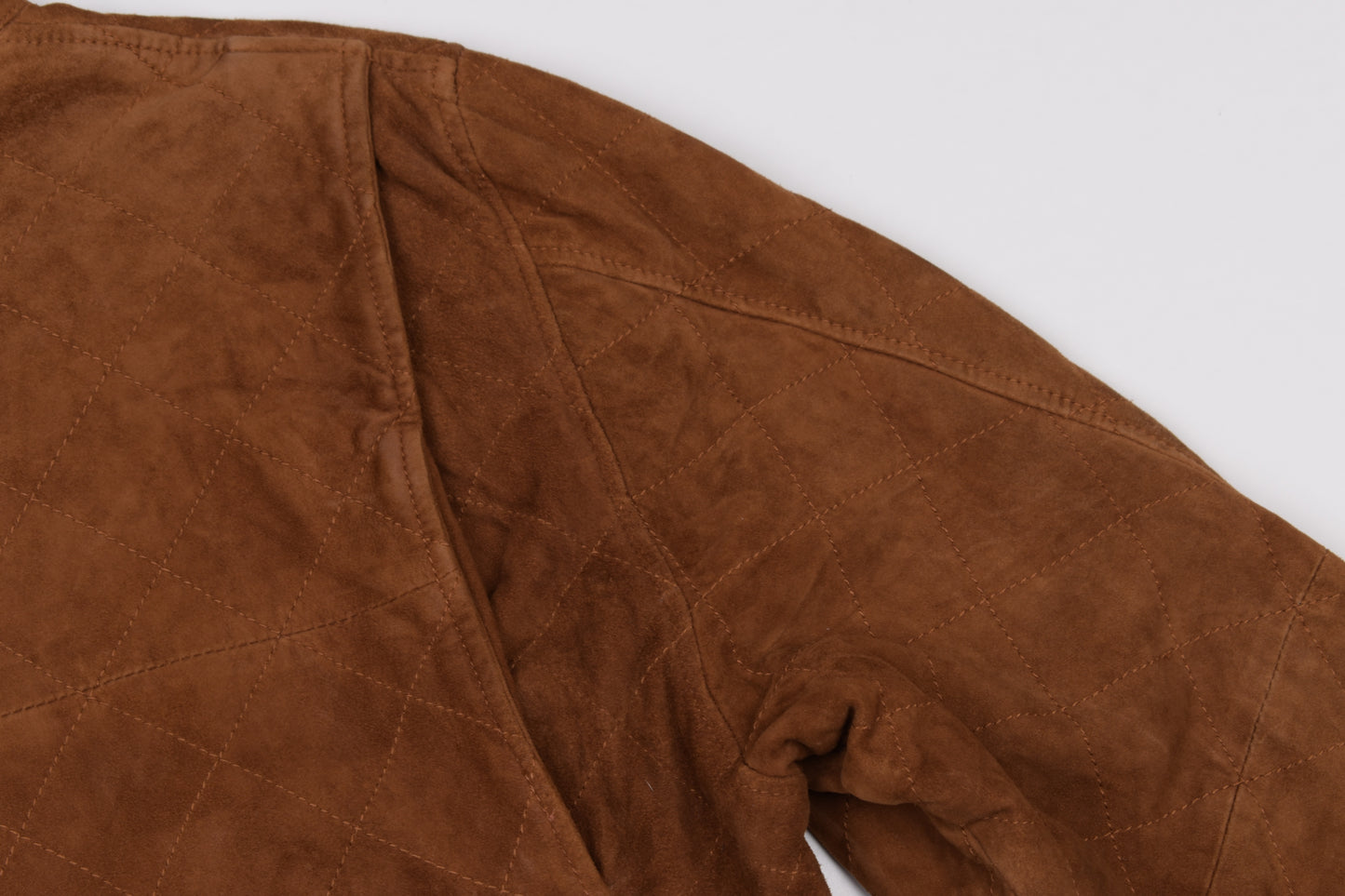 * VALSTAR MILANO VALSTARINO Quilted Brown Suede Leather Men Jacket, Size 48 L, Good 6/10 *