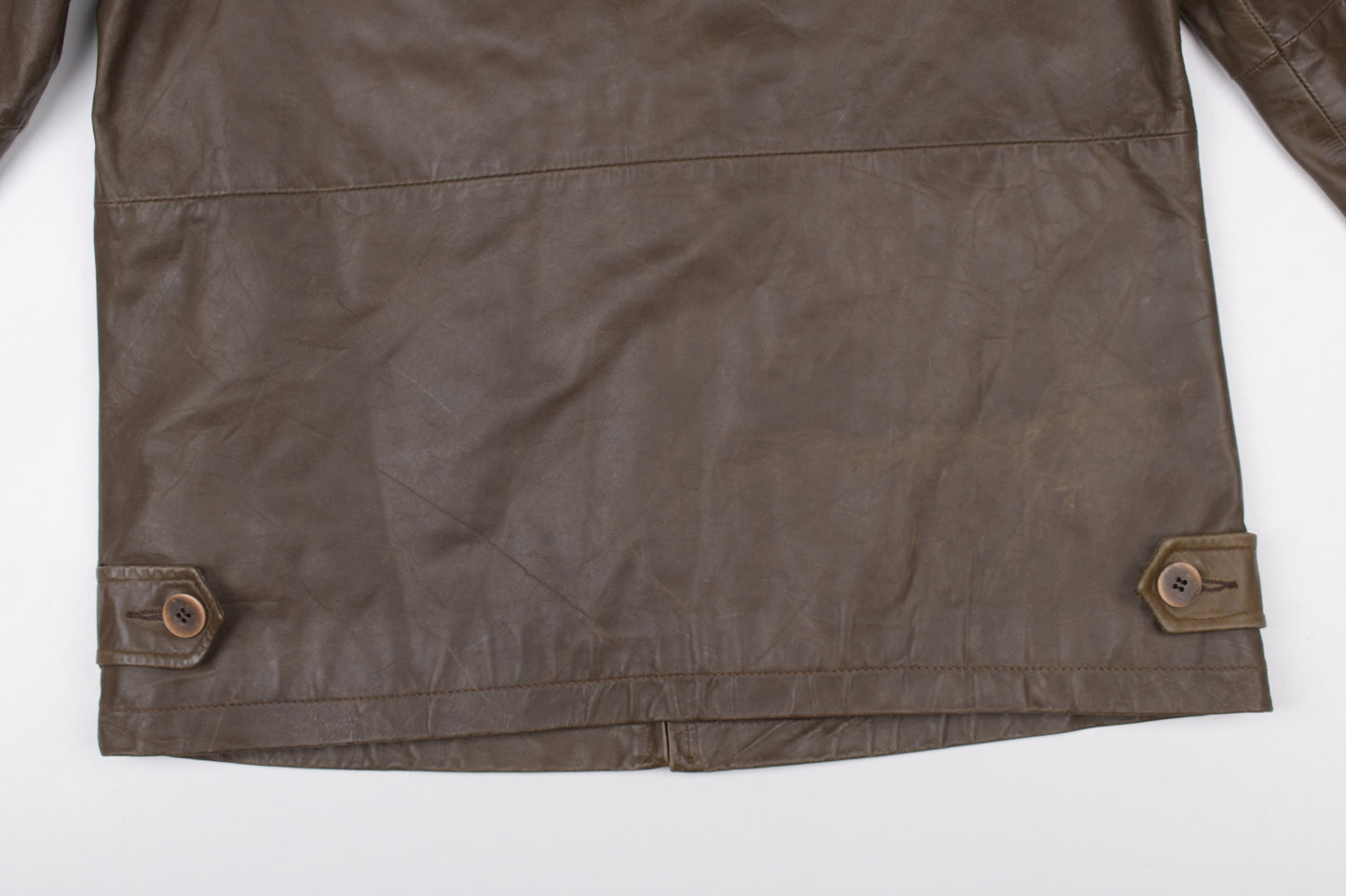 * Vintage Thomas Burberry Olive Green Leather Jacket Size M, V.Good 8/10 *