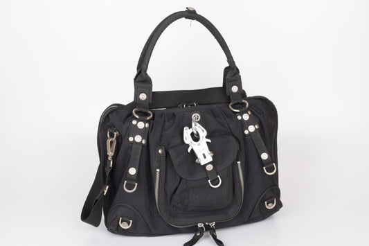 * George Gina & Lucy "Sexy Strappy" Black Shoulder Bag 40x29cm V.Good 7/10 *