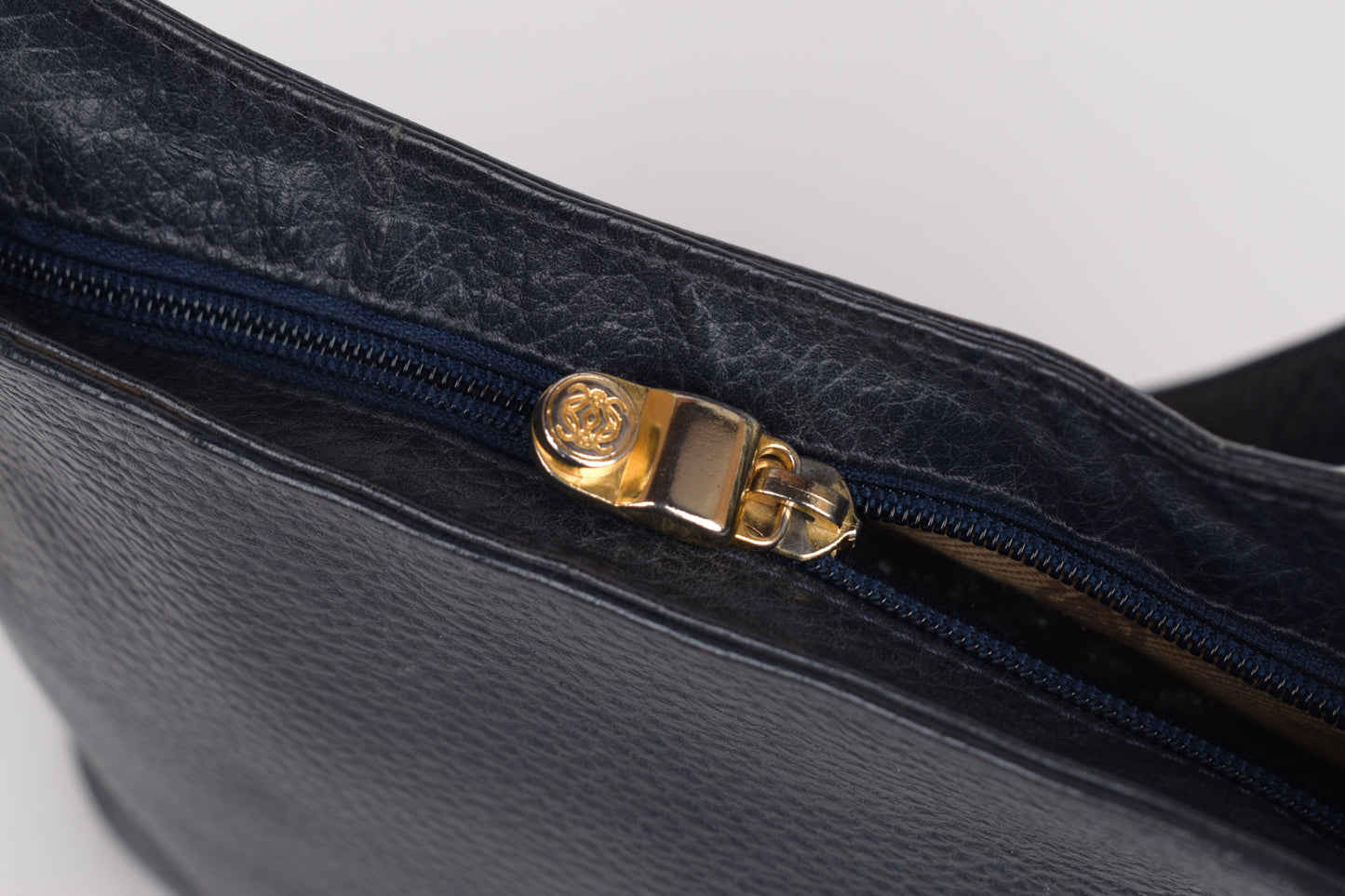 Vintage Loewe Navy Shoulder Bag 26x26cm V.Good 8/10
