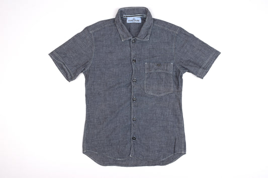 * Stone Island Grey Short Sleeve Shirt, Size S, V.Good 8/10